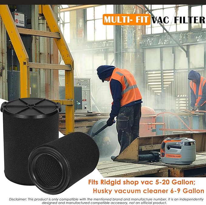 VF7000 Replacement Filter for Ridgid Shop Vacuums 5-20 Gallon, Wet Application Filters Fits Rigid Wet Dry Vac, Wet Pick Up Filter for Husky Shop Vacuum Filter 6-9 Gallon- 1 Pack