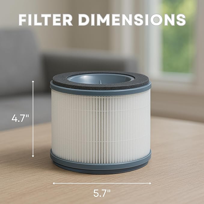 Nispira AP-T10 AP-T10FL 3-In-1 Activated Carbon True HEPA Filter Replacement For Homedics Air Purifier AP-T10-BK AP-T10-WT | Removes Smoke, Chemical VOCs, Odor, Pet Dander | 1 Pack