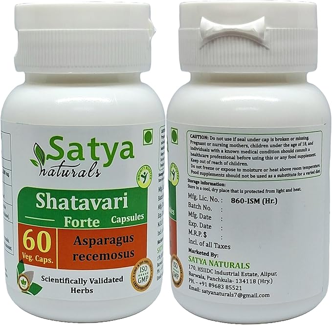 Generic Capsule Shatavari Forte (Asparagus racemosus) Capsules, Pack of 60 x 500 mg. Veg. Capsules (Set of 2)