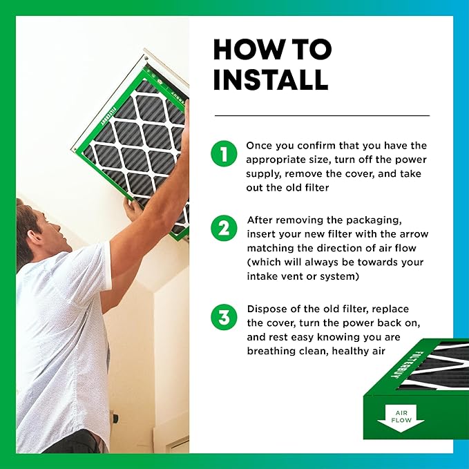 Filterbuy 24x25x1 Air Filter MERV 8 (MPR 700) Odor Eliminator Replacement (4-Pack), Electrostatic Pleated HVAC AC Furnace Filters w/Activated Carbon, Made in USA (Actual Size: 23.88 x 24.88 x 0.75)