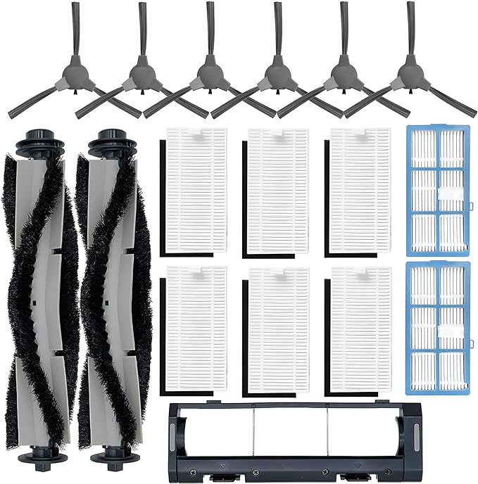SmartClean 2000 Accessories Kit for Ionvac SmartClean 2000 Robovac Vacuum Replacement Parts - 2 Main Brush, 1 Roller Cover, 6 Hepa Filters, 6 Side Brush, 2 Hepa Filter with Frame
