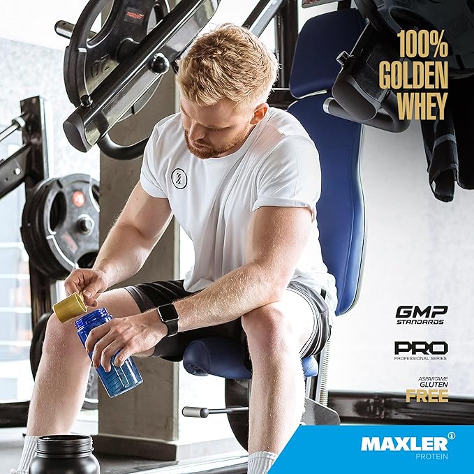 Maxler 100% Golden Whey Protein - 22g Protein per Serving - Premium Whey Protein Powder for Pre Post Workout - Fast-Absorbing Whey Concentrate Isolate Hydrolysate Blend - Chocolate Peanut Butter 5 lb