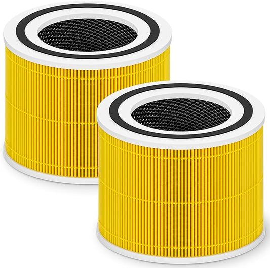 Core 300 Pet Care Replacement Filter for LEVOIT Core 300 Core 300-P Core 300S Vortex Air Air Purifier, 3-in-1 H13 Grade True HEPA High-Efficiency Activated Carbon, Core 300-RF-PA, 2 Pack, Yellow