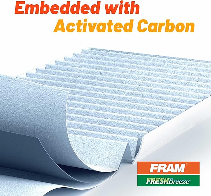 FRAM Fresh Breeze Cabin Air Filter Replacement for Car Passenger Compartment w/Arm and Hammer Baking Soda, Easy Install, CF8921A for Ford Vehicles