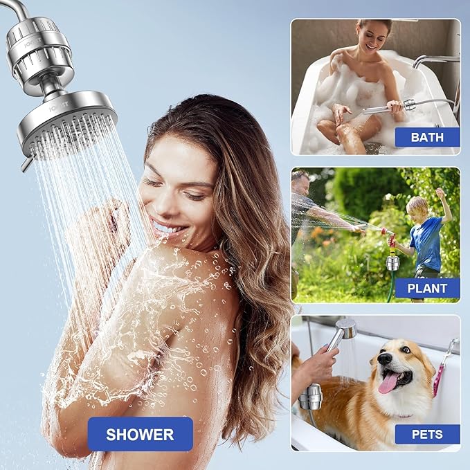 25 Plus Stages Shower Filter with 3 Cores - Maximize Shower Sediment Filtration & Reduce 97.45% Chlorine in Shower Water - For Softer Skin & Shinier Hair