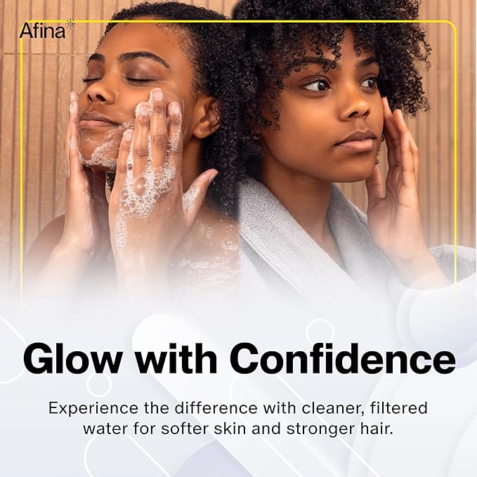Afina Shower Filter - High Pressure Filtered Shower Head with Advanced Water Filtration - Improves Skin & Hair by Reducing Chlorine & Heavy Metals from Hard Water - Easy Installation (Black)