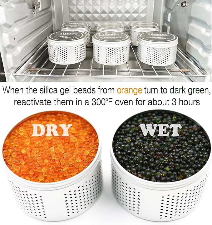 Gun Safe Dehumidifier, Moisture Absorbers, TOAAOT 200g Silica Gel Canister for Gun Case, Tool Box (3 Units)
