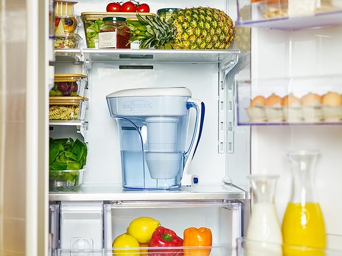 ZeroWater 12-Cup Ready-Pour 5-Stage Water Filter Pitcher 0 TDS for Improved Tap Water Taste - IAPMO Certified to Reduce Lead, Chromium, and PFOA/PFOS
