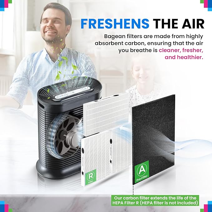 Bagean Activated Carbon Pre Filter A Replacement - Compatible with Honeywell HPA300 Air Purifier Series - Fits Honeywell HPA300 Prefilter A - Air Filters Absorb Odors and Freshen Your Home (2-Pack)