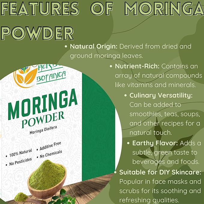 Moringa Leaf Powder Leaves oleifera Pure Premium Indian Powder Natural Fresh Morning Drink Vitamins and Immune Vitamin Superfoods 5.3oz Pack