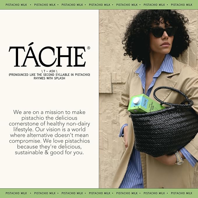 Táche Pistachio Milk and Coffee Bundle, Original & Unsweetened Barista Milks with Ready-to-Drink Latte, 6-Pack Each