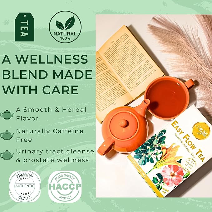 Merja Herbs Easy Flow Tea - For Prostate Support - Mediterranean Loose - Caffeine Free - 100% Natural & Premium Quality 250gr 8.82 oz