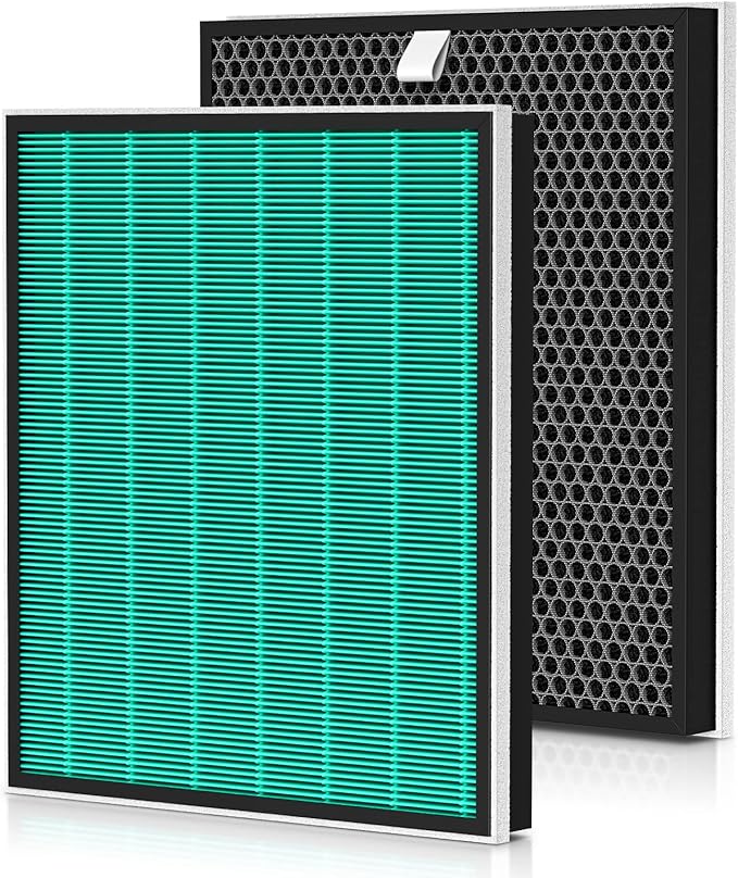 2 Pack 250/250S Replacement Filters for Coway Airmega 250 250S Air Purifier, Max 2 Green HEPA and Activated Carbon Filter Set, AP-1720-FP