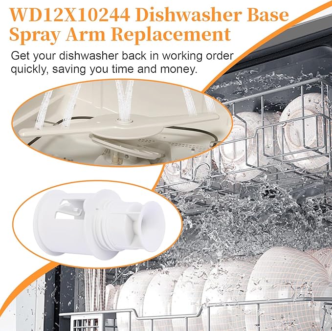 WD12X10244 Dishwasher Spray Arm Base Dishwasher Lower Spray Arm Replacement for GE Dishwasher Parts 1263951, EAP1765974, PS1765974, AP4300545