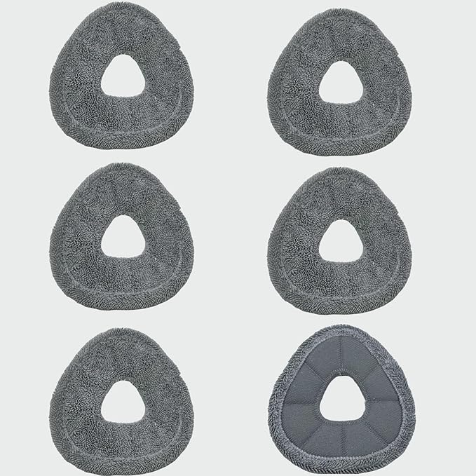 6 Pack Replacement Mop Pads Compatible with Narwal Freo X Z Ultra Z10 Freo Pro J3 J4 YJCC012 YJCC015 Ultra-fine Resuable Mop Cloth Robot Vacuum Cleaner Accessories, Grey