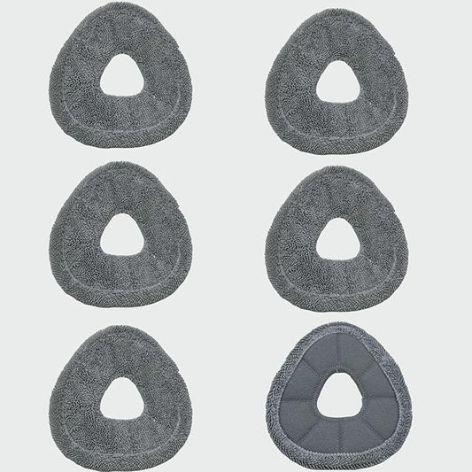 6 Pack Replacement Mop Pads Compatible with Narwal Freo X Z Ultra Z10 Freo Pro J3 J4 YJCC012 YJCC015 Ultra-fine Resuable Mop Cloth Robot Vacuum Cleaner Accessories, Grey