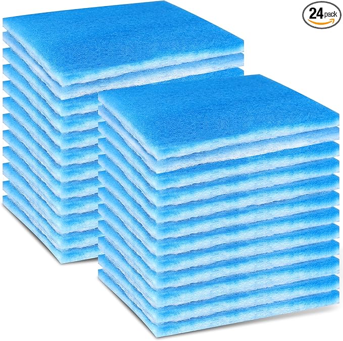 24 Pack Dryer Filter Replacement, Pre-Cut Portable Dryer Filters Compatible with FUNMAS Indoor Dryer Vent System MERV 7 Double Layer Filtration