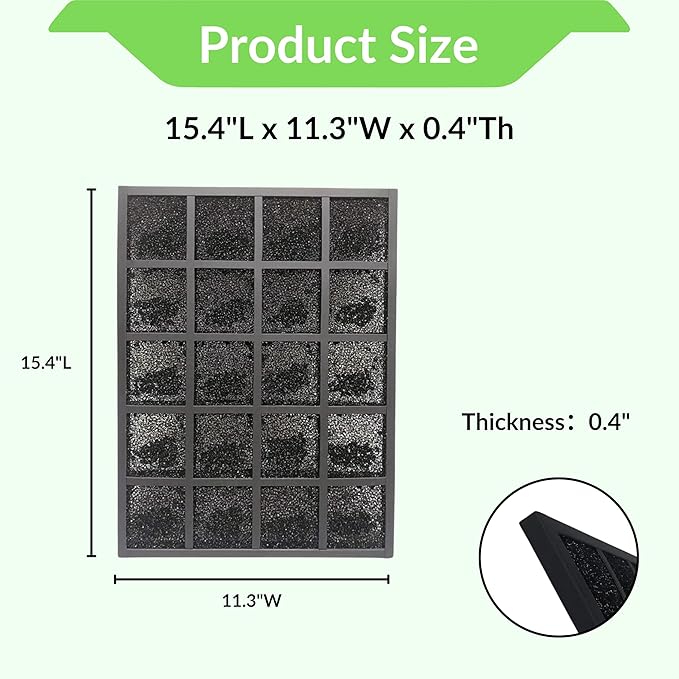 Nispira Activated Carbon Pre Filter Compatible with Sharp FZ-A80DFU Plasmacluster Air Purifier Model FP-A60UW and FP-A80UW, 1 Unit
