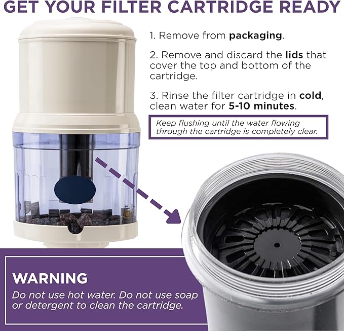 Gravity Water Filter Replacement Cartridge 1361 for Nikken PiMag Aqua Pour Water System, Alkaline Mineral Home Filtration System Parts & Accessories for Countertop Dispenser,Filtros de Agua para Tomar