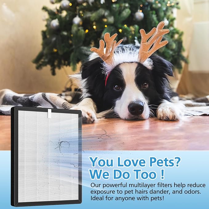 2 Pack KQ-36/KQ-36A Filter Replacement Compatible with Aucleia KQ-36 Air Purifier Larger 3-Stage Filtration for 99.97% Particle Reduction Dust Pets Hair Smoke Odor for Home Large Room 2,100 Ft²