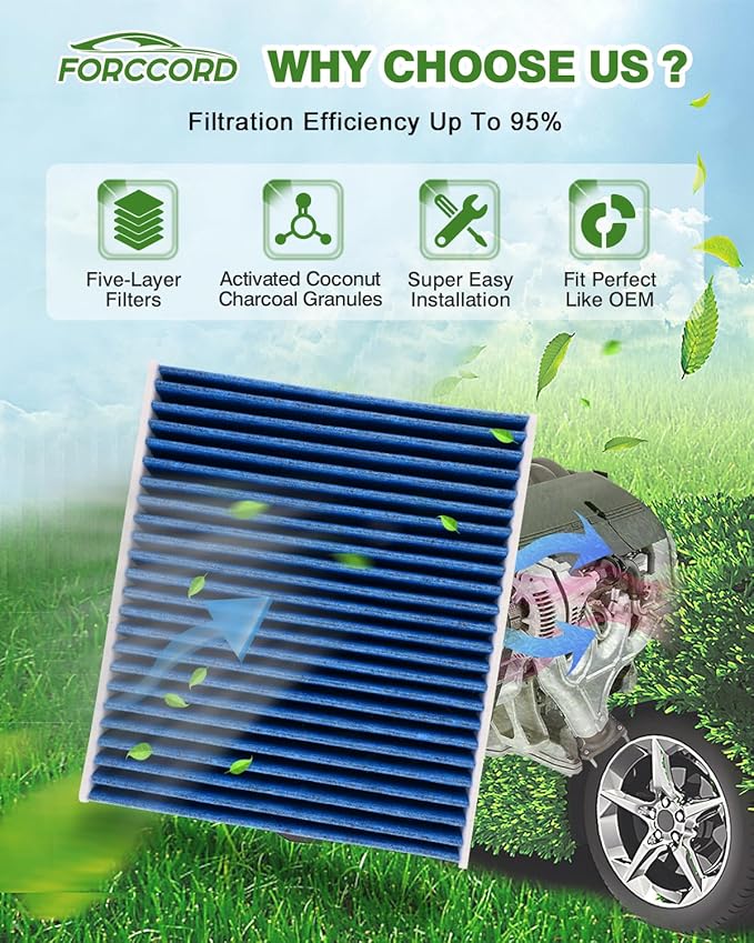 1Pcs HEPA Cabin Air Filter and 1Pcs Engine Air Filter Fit for 2016-2024 Mazda CX-9 2.5L Activated Carbon Cabin Filter Replacement CF12157 PY8W133A0 Accessories