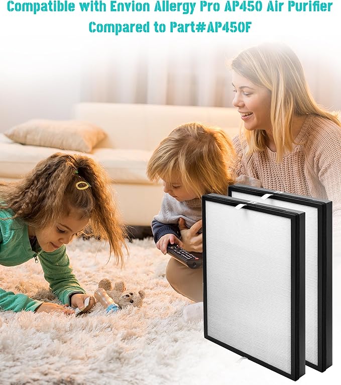 AP450FA Replacement Filter Compatible with Envion Pro AP450 Air Purifier, Compared to Part#AP450F, 2 Count
