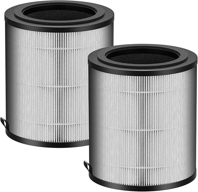 JF100 Replacement Filter Compatible with JF100 Air Purifier, 3-in-1 True HEPA and Activated Carbon Filters, 2 Pack