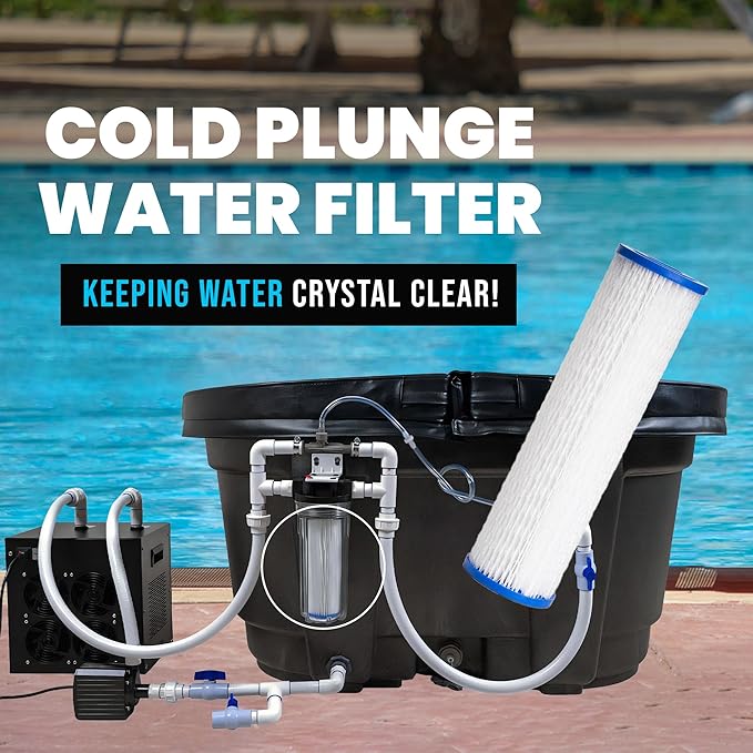 Cold Plunge Water Filter Cartridges, 50 Micron Sediment Filters, 10” Universal Fit (2.5” x 10”), Compatible with Cold Plunge Tubs, Under Sink & Whole House Systems, Pack of 4
