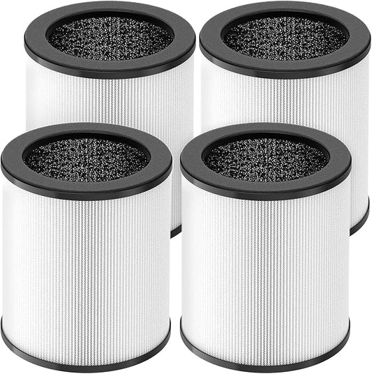 KJ80 Replacement Filter Compatible with Druiap KJ80 Air Purifier, 360° Rotating 3-in-1 Filter, Activated Carbon and Pre-filter, 4 Pack(Not for KJ150 & Happi KJ80)