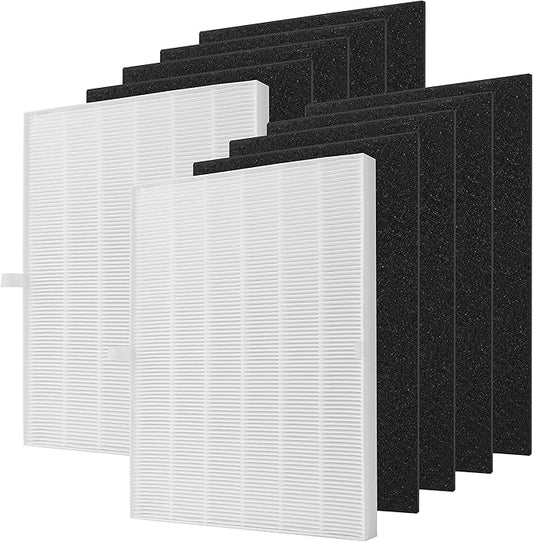 115115 Replacement Filter A Size 21, Compatible with Winix PlasmaWave 5300, 6300, C535, 5300-2, 6300-2, P300, AM90, 9000, 5000, 5000B, C909, 9800 Air Purifier, 2 True Hepa Filter + 8 Carbon Pre-Filter