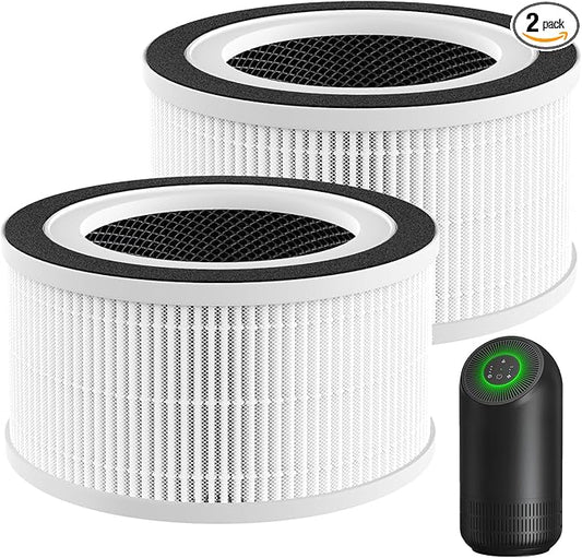 2 Pack Hepa Replacement Filter Compatible with Afloia Fillo/Halo/for Mooka Allo, 3-in-1 HEPA Filtration for Afloia Air Puri-fier Filter Replacement