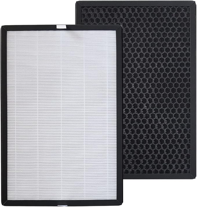 PUREBURG Replacement Filter Compatible with COLZER EPI-186 Air Purifier,2-Pack H13 HEPA Activated carbon 2-IN-1 4-Stage Filtration Air Clean Dust VOCs