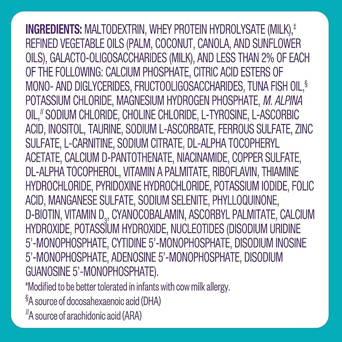 Pepticate Baby Formula, Hypoallergenic Powdered Infant Formula for Cow Milk Allergy, with Omega 3 DHA, ARA, Iron & Prebiotics, 13.2oz