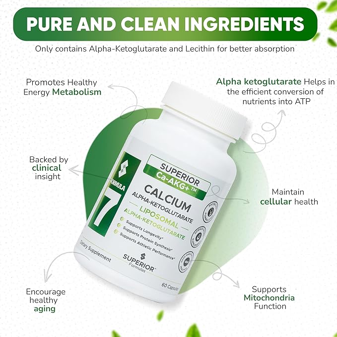 Superior Formulas Alpha-Ketoglutarate (AKG) | Physician Formulated | Cellular Energy & Longevity Support – 550mg