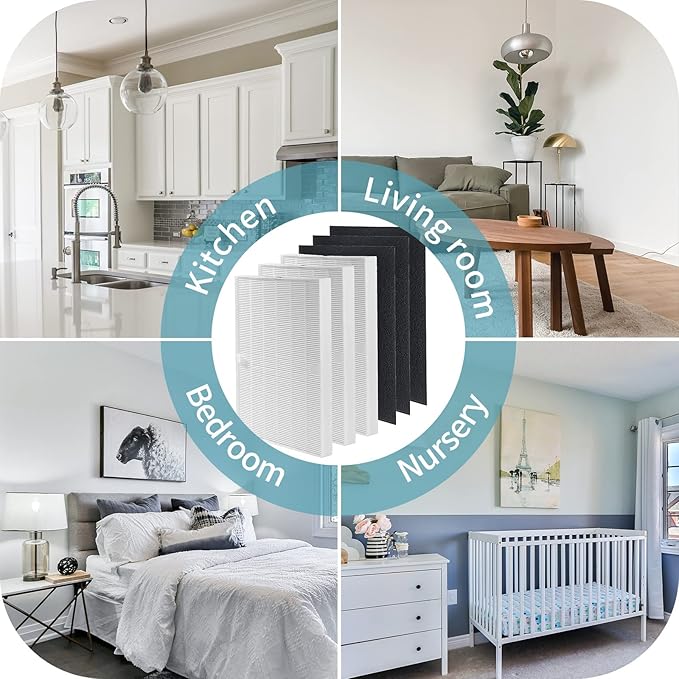 3 Pack 115115 Replacement Filter A Size 21 for Winix PlasmaWave Air Purifier C535 5300 5300-2 P300 6300, 6300-2,H13 True HEPA Filter with 3 Carbon Pre-Filters