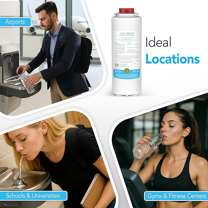 Replacement Water Filter For Premium Filtration – Compatible with Elkay 51300C, 55898C, ERF750, EWF3000 – No Chip, Extended Service Life (3, 9")