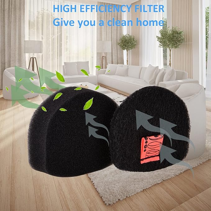 for Shark Cordless Handheld Vacuum UltraCyclone Pet Pro Plus Replacement Foam Felt Filters, Compatible with Shark CH901 CH950 CH951 CH951C CH900WM XL Dust Cup Filter, Part #XFTRCH900 4 Pack