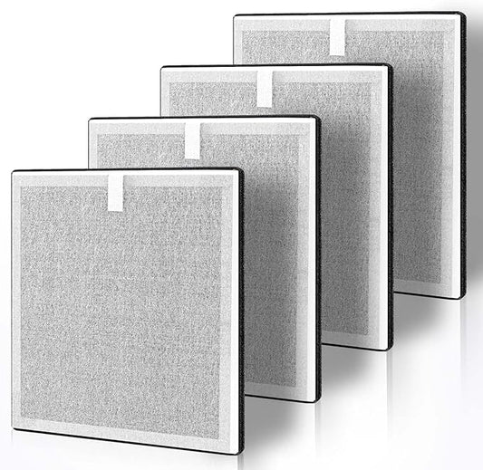 3-in-1 PureZone Replacement Air Filter: Compatible with Pure Enrichment PureZone Air Purifier - Part # PEAIRFIL - Efficient 3-Stage Filter - 4-Pack