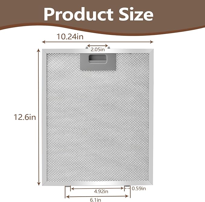 2Pcs Universal 12-5/9" x 10-1/5" Range Hood Charcoal Filter