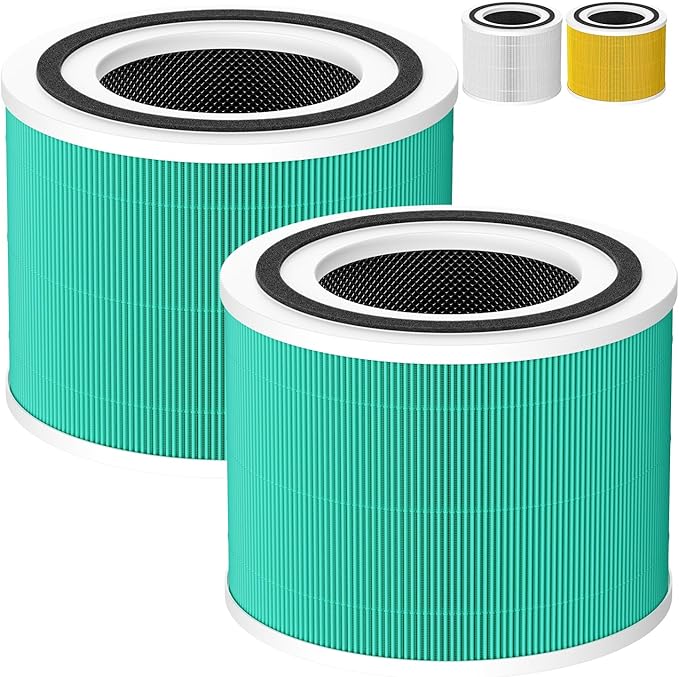 2 Pack 14 True HEPA Toxin Absorber Replacement Filter Compatible with 240 Air Purifier, 3-in-1 True HEPA Filter Replacement with HP-14 Activated Carbon Filter, Green