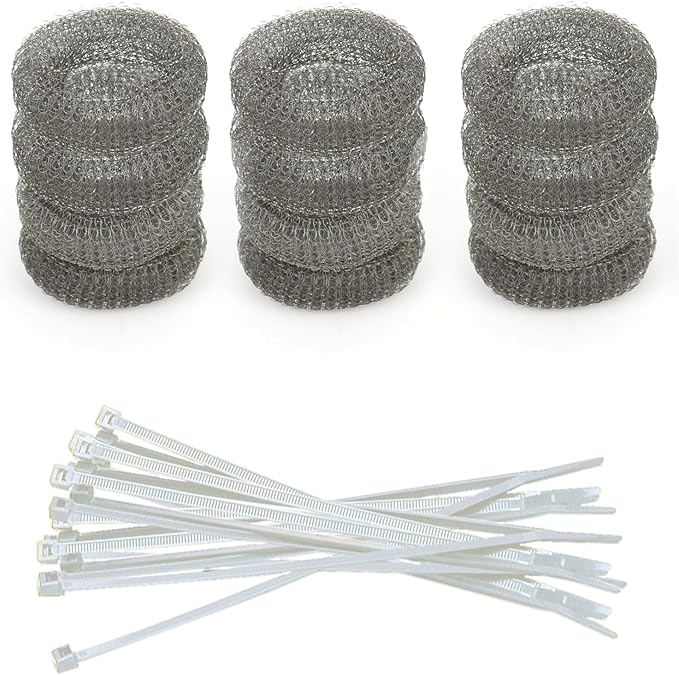 Washing Machine Lint Trap – Stainless Steel Hose Filter, Mesh Drain Catcher, Washer Sock Lint Remover, Rust-Free Snare Laundry Filter with Nylon Cable Ties, 29cmx6.5cm – 12-Pack