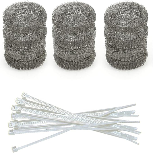 Washing Machine Lint Trap – Stainless Steel Hose Filter, Mesh Drain Catcher, Washer Sock Lint Remover, Rust-Free Snare Laundry Filter with Nylon Cable Ties, 29cmx6.5cm – 12-Pack