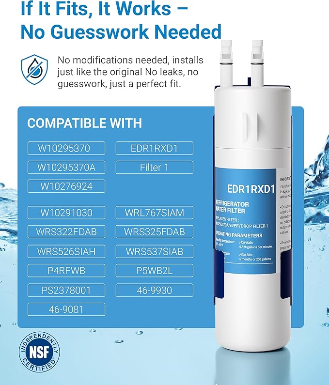 W10295370A Replacement, Compatible With EDR1RXD1, WHR1RXD1, W10295370, KAD1RXD1, Kenmore 46-9081, 9930, 46-9930, 9081, 2 Pack