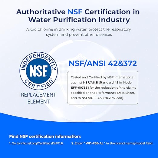 Waterdrop 𝐀𝐥𝐤𝐚𝐥𝐢𝐧𝐞 W10295370A Replacement for Everydrop® Filter 1, EDR1RXD1, EDR1RXD1B, P8RFWB2L, P4RFWB, Kenmore® 46-9081, 46-9930, WD-F38, 𝐄𝐧𝐡𝐚𝐧𝐜𝐞𝐬 𝐩𝐇 Refrigerator Water Filter