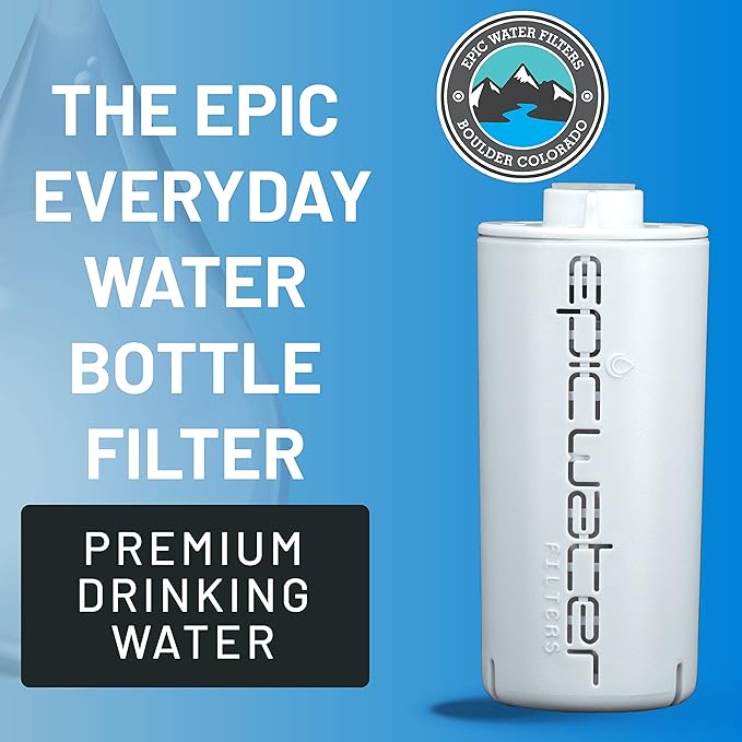Epic Water Filters Everywhere Bottle Filter | 1-Pack | 75 Gallon Total Filter Life | 3-4 month Supply | Compatible with all Epic Water Bottles | Replaces Everyday and Outdoor