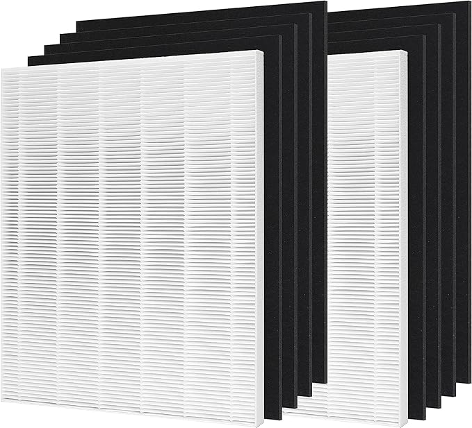 D480 True HEPA Replacement Filter D4, Compatible with Winix D480 Air Purifier, Compare to Winix D4 Filter, Item Number 1712-0100-00, 2 H13 True HEPA Filter & 8 Activated Carbon Filters