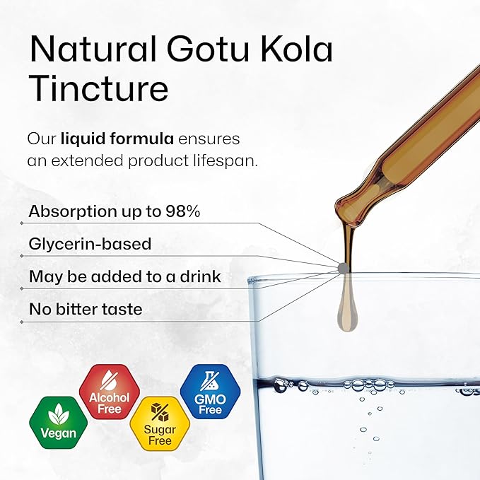 BIO KRAUTER Gotu Kola Tincture - Centella Asiatica Extract - Alcohol and Sugar Free Gotu Kola Extract - Vegan Drops 2 Fl.Oz.