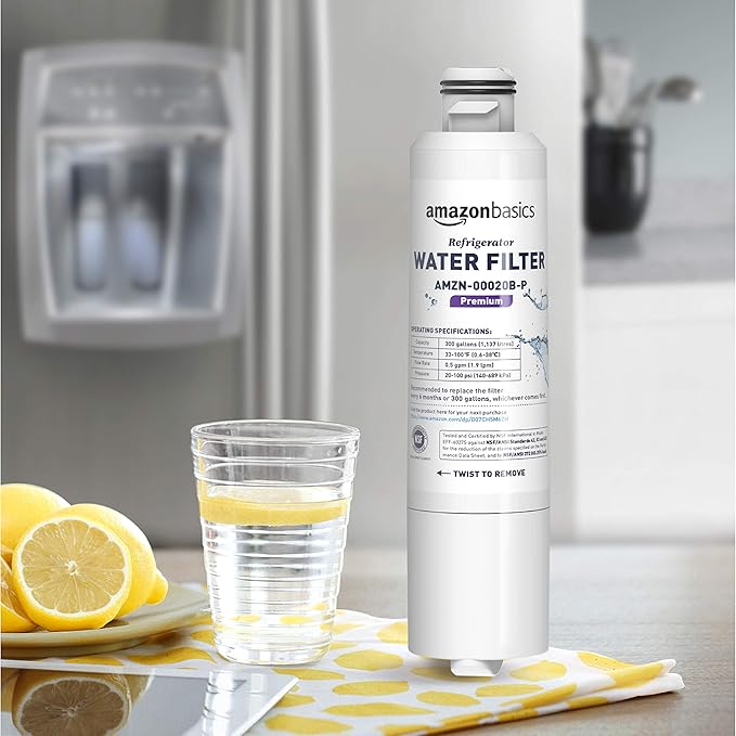 Amazon Basics Replacement Samsung DA29-00020B Refrigerator Water Filter Cartridge - Pack of 3, Premium Filtration, Easy to Install