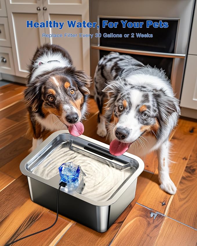 Dog Water Fountain Filters Replacement 4 Pack,2 Months Set of Water Filter Replacement for Lesotc Large Pet Water Fountain Stainless Steel,7 Layer Vertical Filtration for D2341,D2419,D2322,D2223,D2340