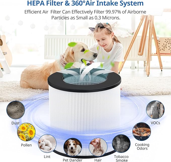 KJ150 KJ910 SY910 Replacement Filter Compatible with Druiap KJ150, Muliap & Generic KJ910, Cwxwei SY910 (AF3001) Air Purifier, 3-Stage Filtration, Not for Druiap KJ80,2 Pack